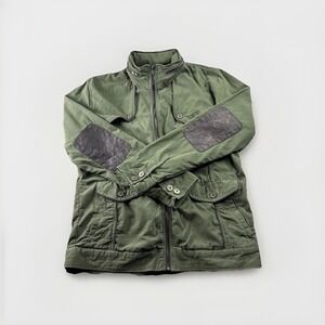 Kane & Unless Men's Hooded Jacket – Size XL – 100% Cotton – Green Utility Style